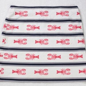 TALBOTS Cotton/Spandex Lobster Skirt A-Line 16 Nautical Sailor Vacation Cruise